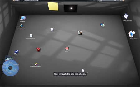 Screenshot meines Desktops mit Bumptop
